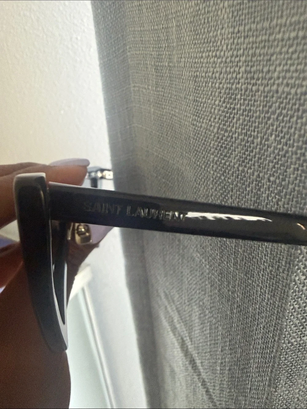 Saint Laurent Black Cat-Eye Sunglasses with Hard Case